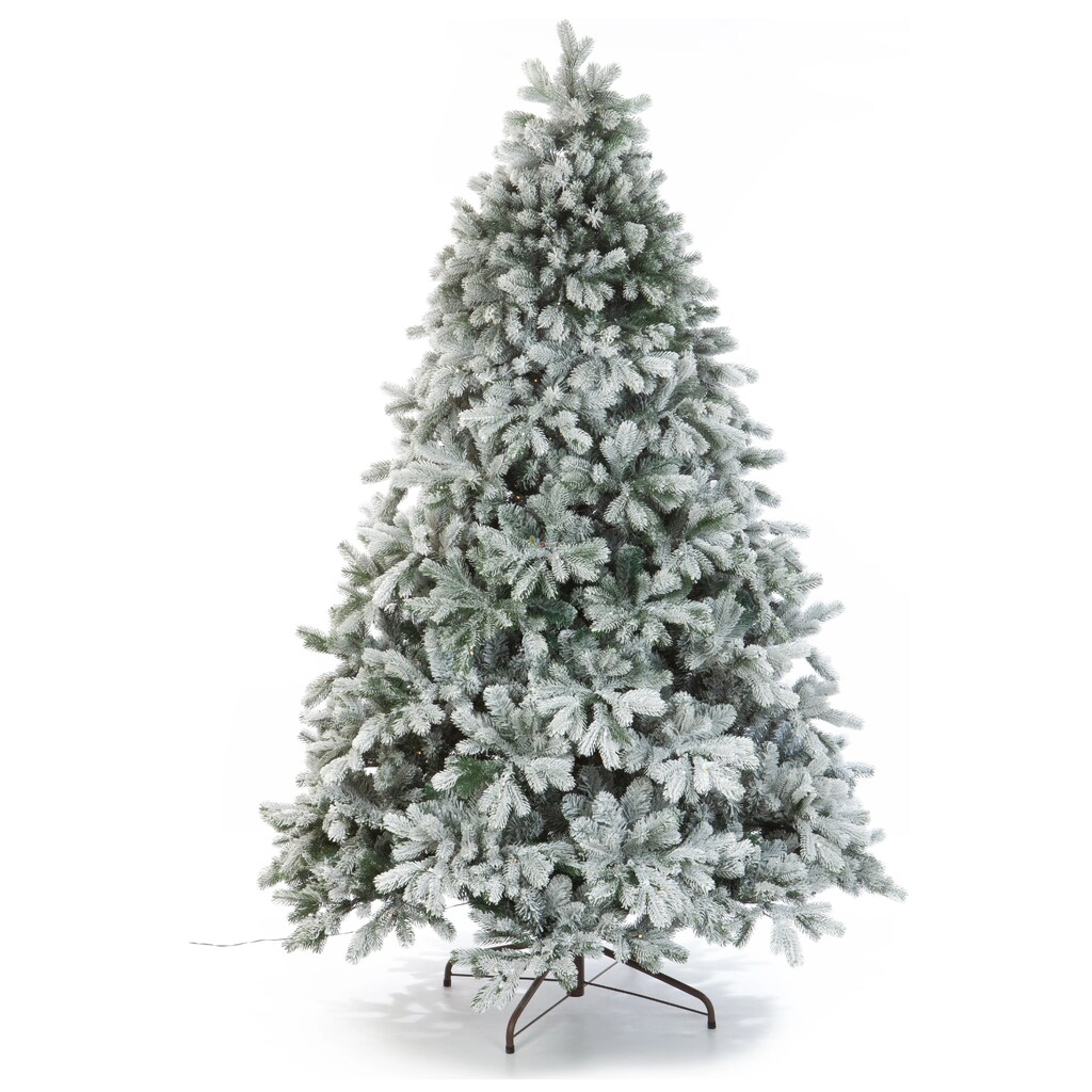 Ель CRYSTAL TREES Мольвено в снегу с вплетенной гирляндой, 185 см KP7185SL