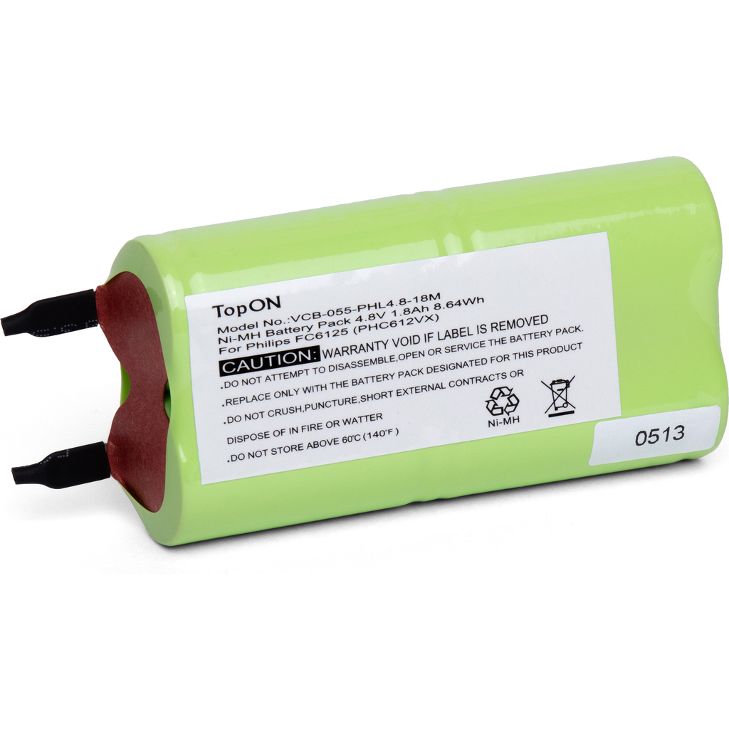 Аккумулятор (4.8V; 1800mAh; Ni-MH) для электровеника Philips FC6125 TopOn TOP-FC-18