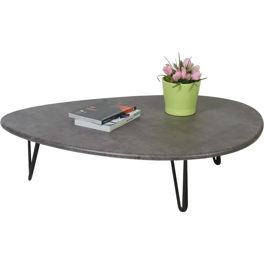 Журнальный стол Мебелик Дадли серый бетон/чёрный 2796