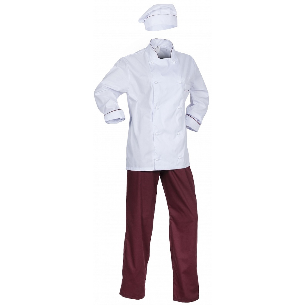 Женский костюм повара ФАКЕЛ Гурман белый/бордовый, размер 56-58, рост 158-164 50790000.007