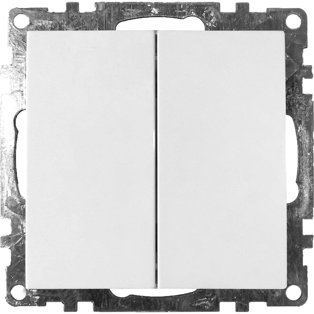 2-клавишный выключатель STEKKER механизм, GLS10-7104-01, 250V, 10А, серия Катрин, белый 39300