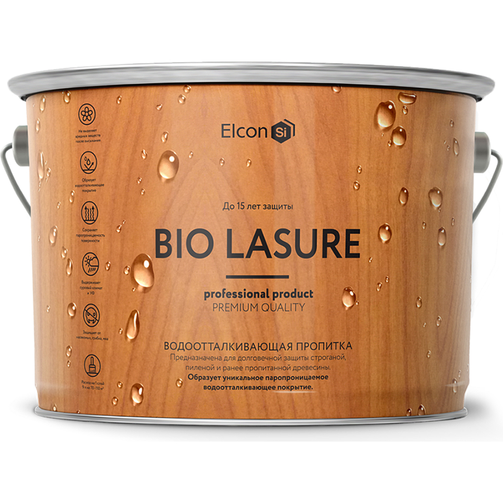 Водоотталкивающая пропитка для дерева Elcon Bio Lasure (бесцветная; 2 л) 00-00461954