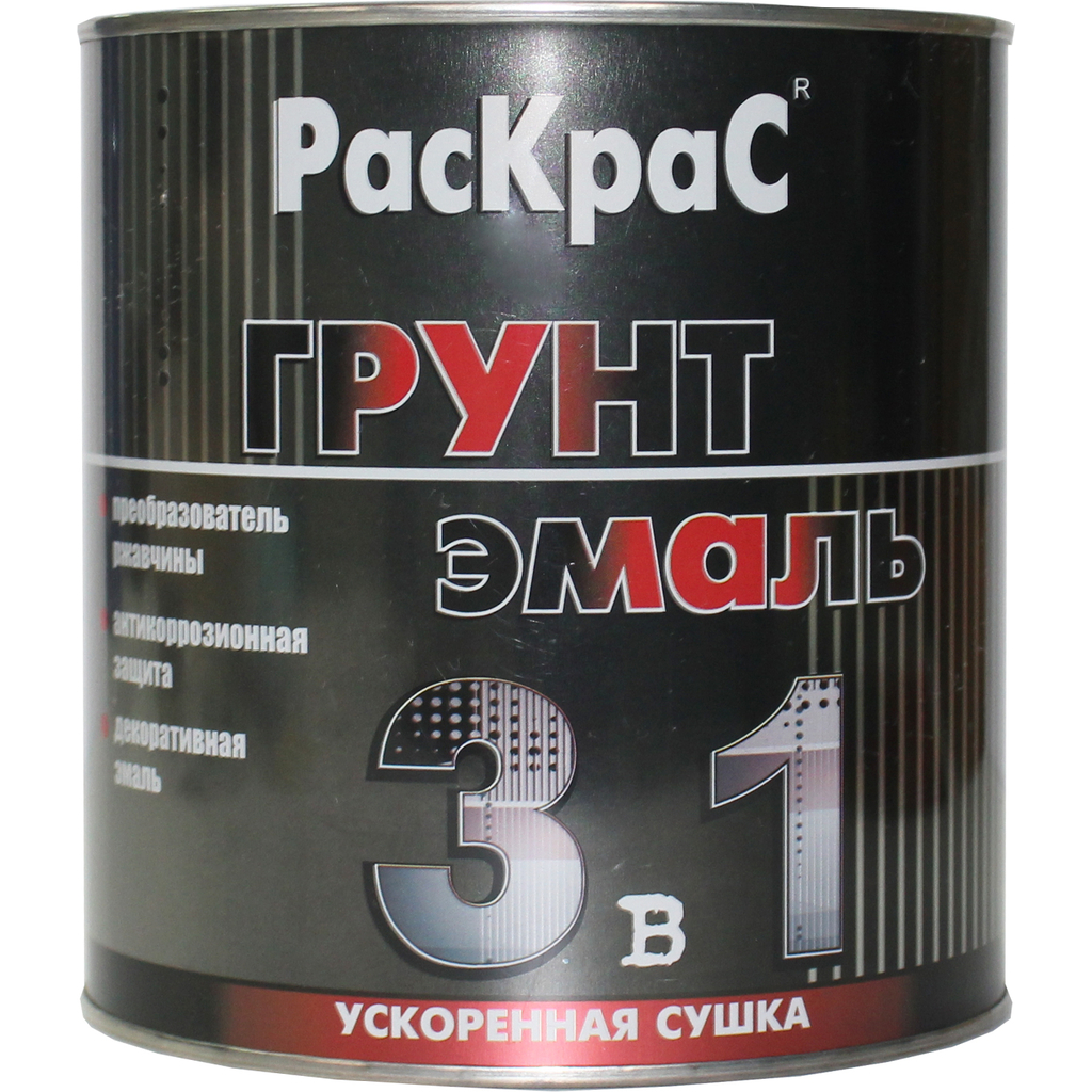 Грунт-эмаль РасКрас 3 в 1, шоколадная, банка 1,9 кг 4690417023905