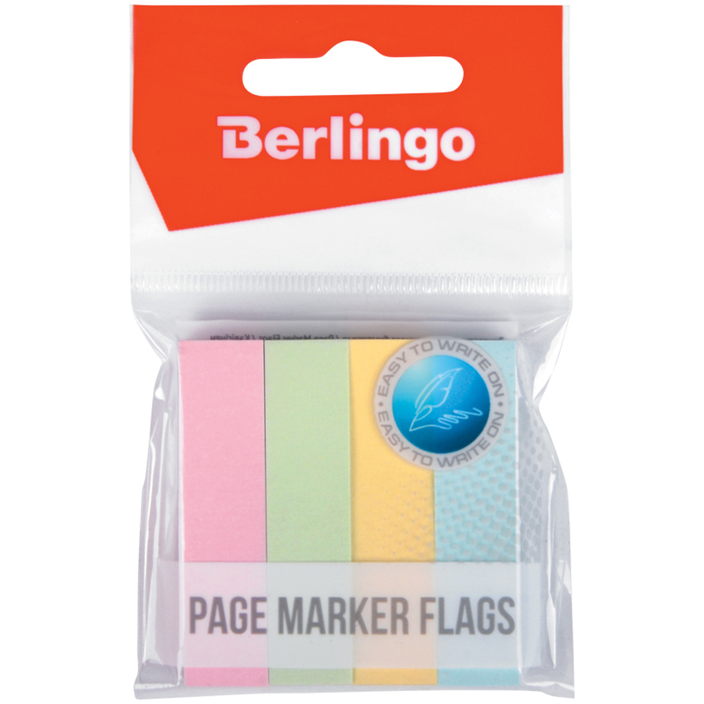 Флажки-закладки Berlingo 12х50 мм, 100 листов, 4 пастельных цвета LSz_50125