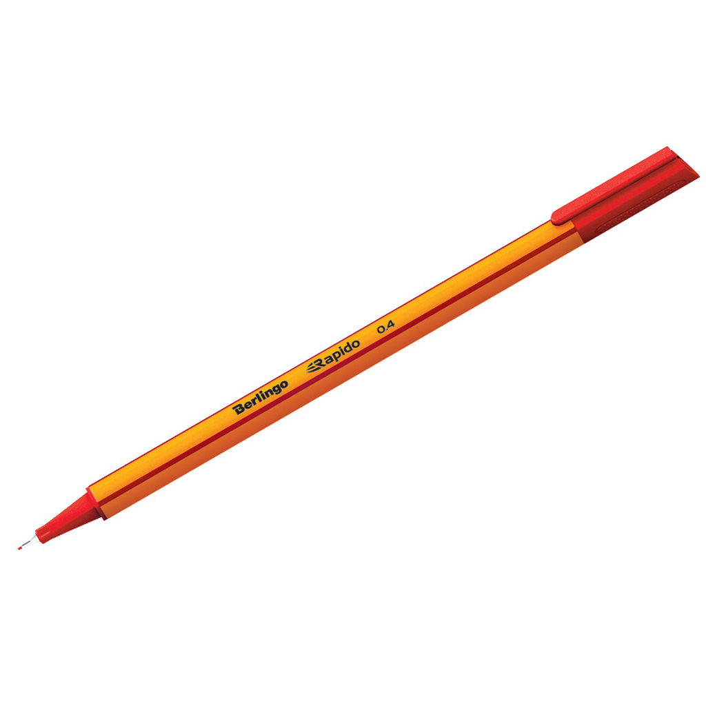Капиллярная ручка Berlingo Rapido красная, 0.4 мм, трехгранная CK_40102