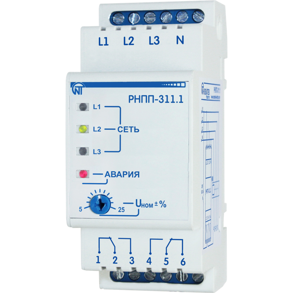 Реле напряжения, перекоса и последовательности фаз Новатек-Электро РНПП-311.1 3425601311.1