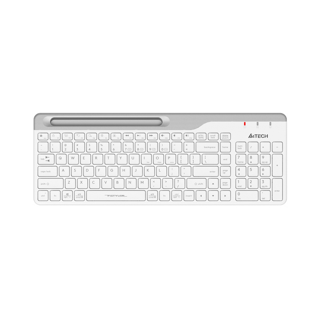 Клавиатура беспроводная A4Tech Fstyler FBK25 white/grey (USB, BT/Radio, slim, multimedia) (FBK25 WHITE)