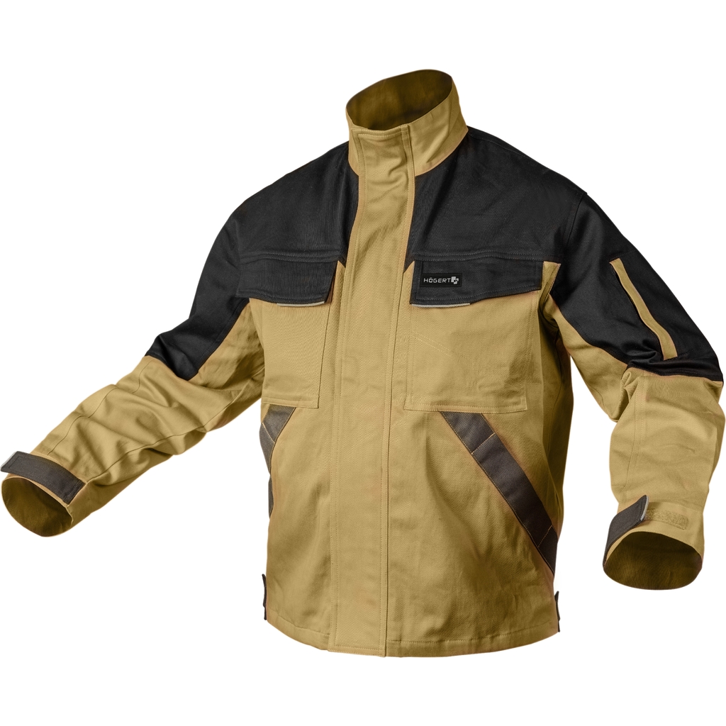 Рабочая куртка HOEGERT TECHNIK HOEGERT EDGAR, бежевая, размер L HT5K282-1-L