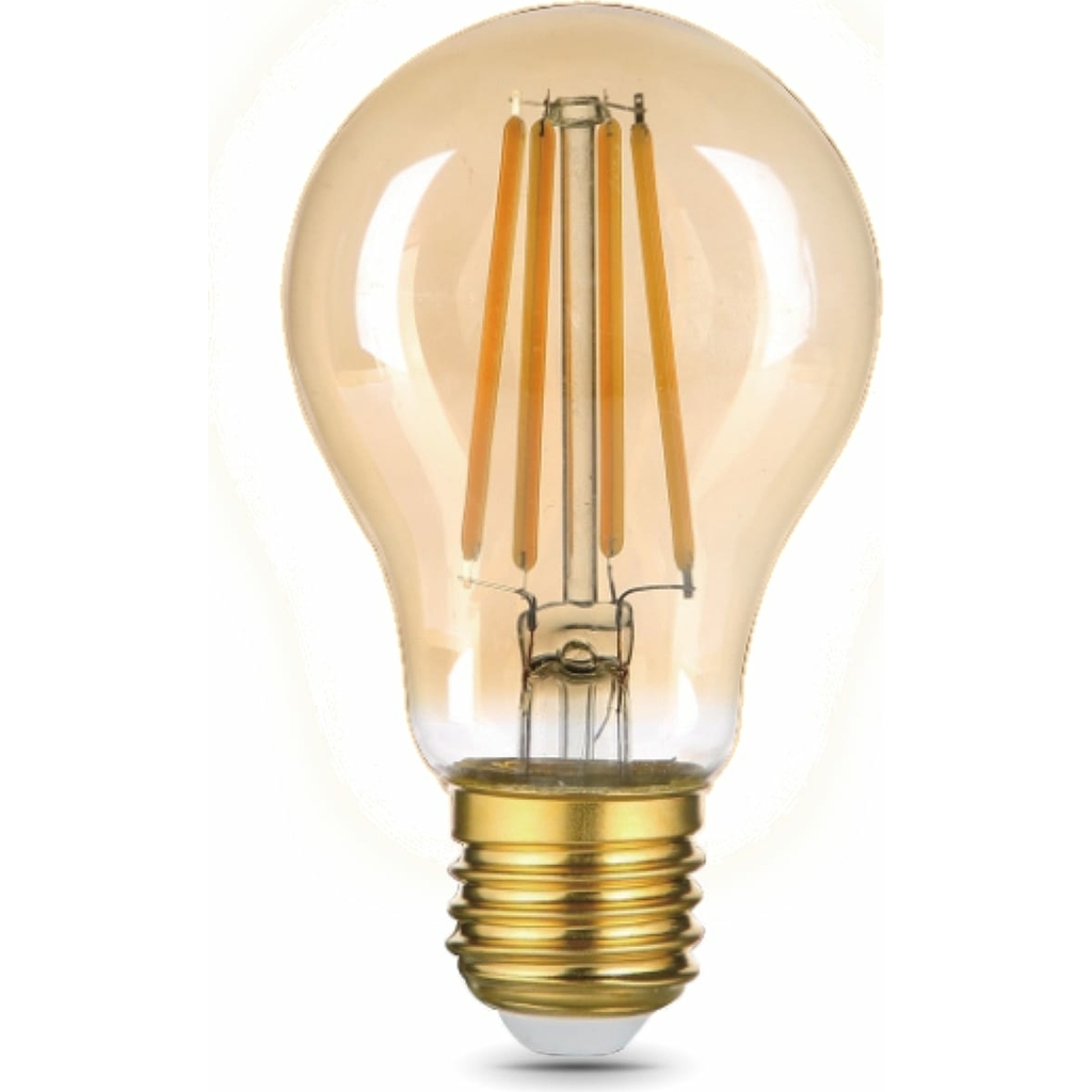 Лампа Gauss Filament А60 10W 820lm 2400К Е27 golden LED 1/10/40 102802010