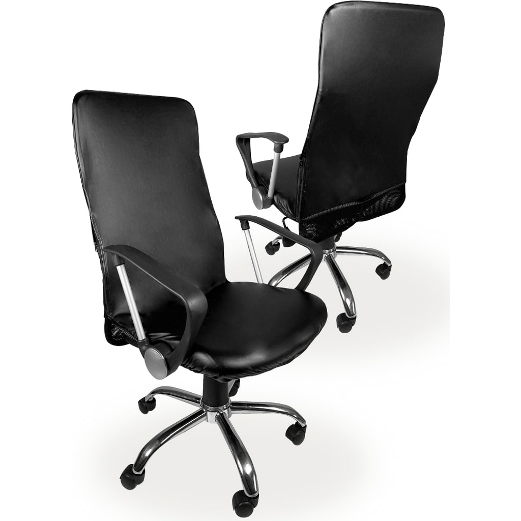 Чехол на мебель для компьютерного кресла ГЕЛЕОС 536М, размер M, кожа, черный ГЧ00536М