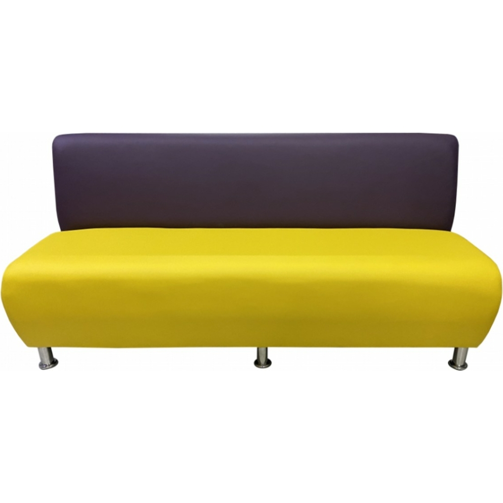 Секция дивана Мягкий офис Классик трехместная желто-фиолетовая КЛ701ЖЛТФЛТ