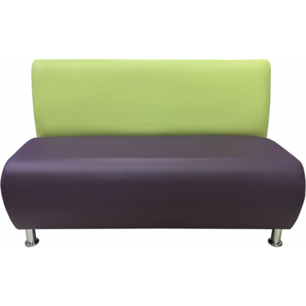 Секция дивана Мягкий офис Классик двухместная салатовая-фиолетовая КЛ601СЛТФЛТ