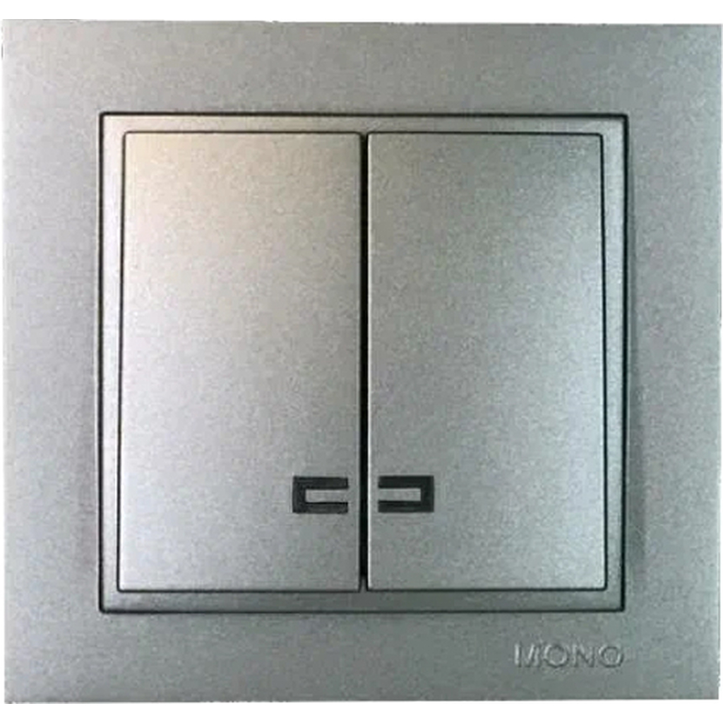 Двухклавишный выключатель с подсветкой Mono Electric DESPINA антрацит 102-242425-103