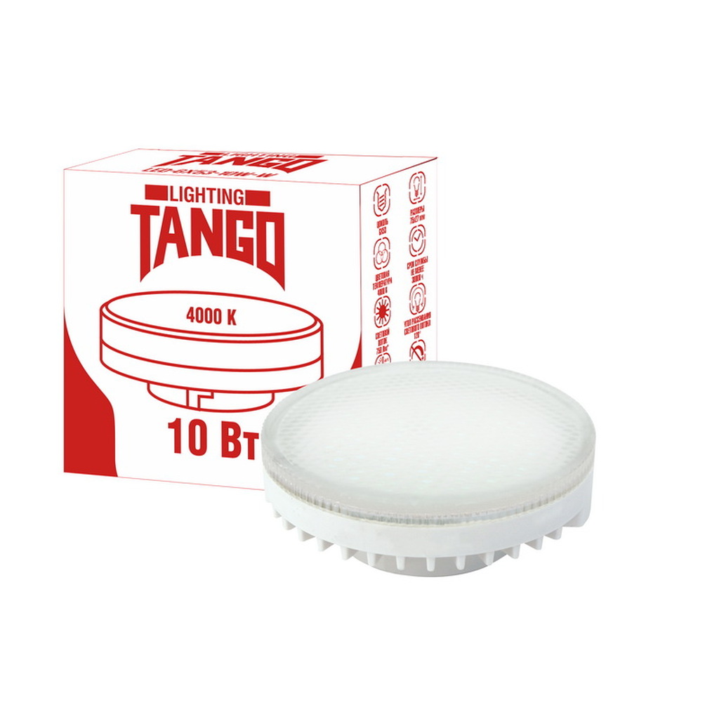 Светодиодная лампа TANGO 10W GX53 LED 4000K 220V 75х27мм LED-GX53-10W-W 1004120