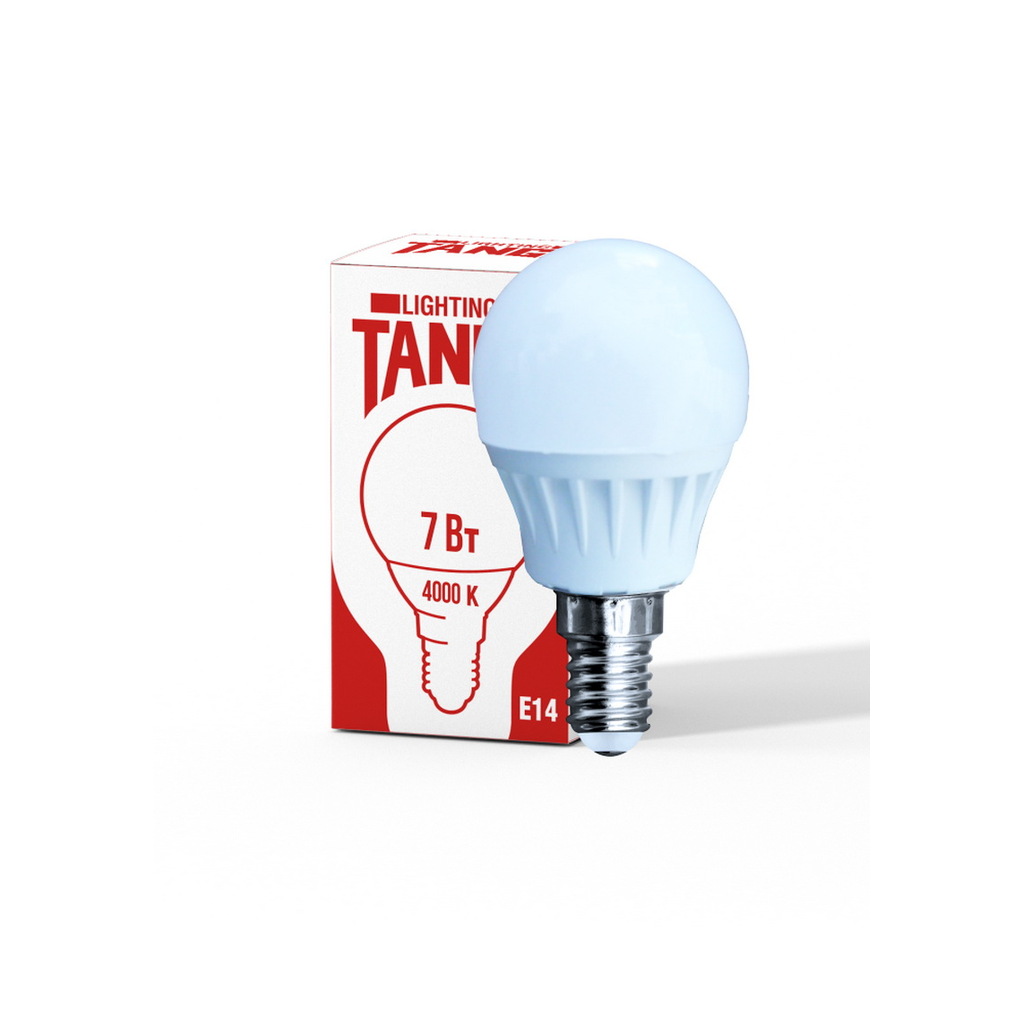 Светодиодная лампа TANGO 7W E14 шарик 4000K 220V LED G45-7W-E14-W 1004964