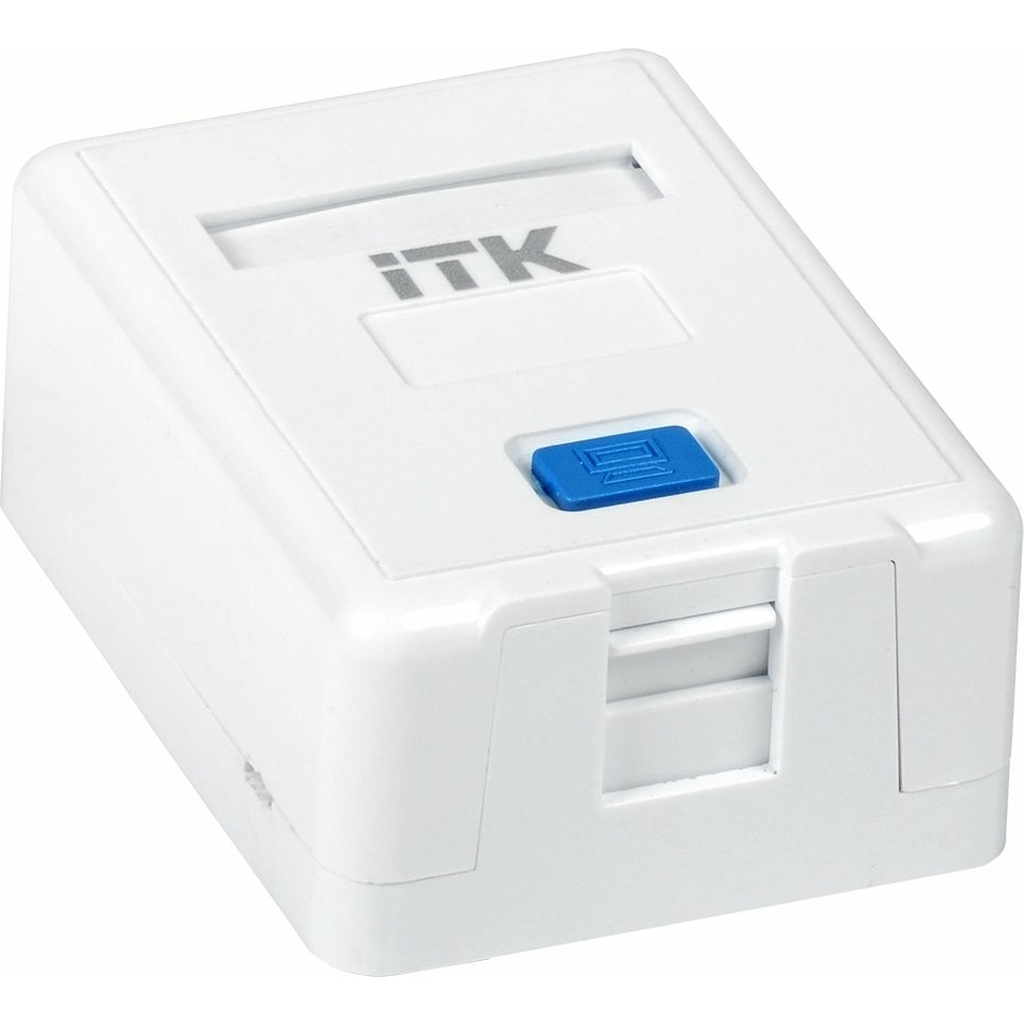 Корпус настенной розетки IEK ITK для установки одного модуля KJ, белый CS2-012