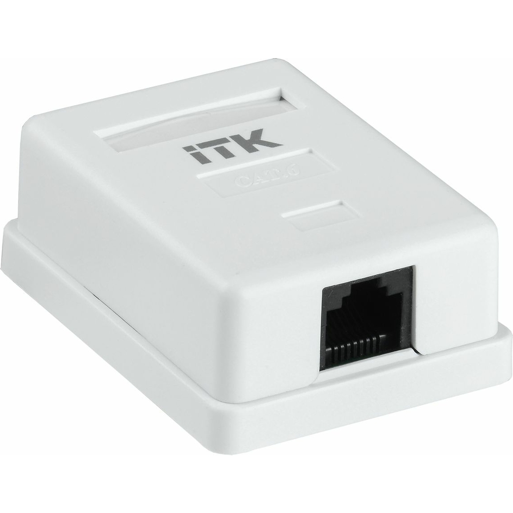 Настенная информационная розетка IEK ITK RJ45 кат. 5E FTP 1-порт CS2-1C5EF-12