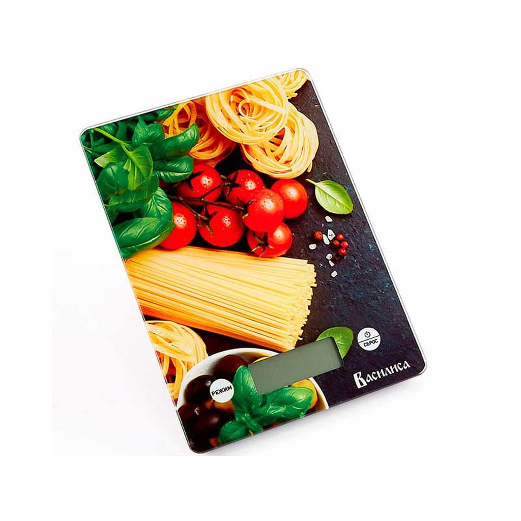 Настольные электронные весы, Итальянская кухня : 5 кг, стекло ВАСИЛИСА ВА-014