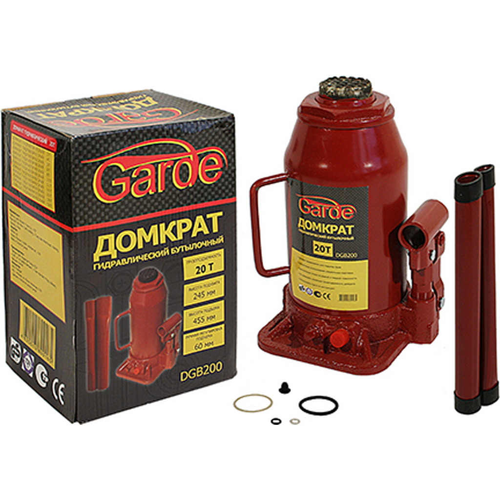 Гидравлический бутылочный домкрат Garde 20 т, 245-455 мм DGB200