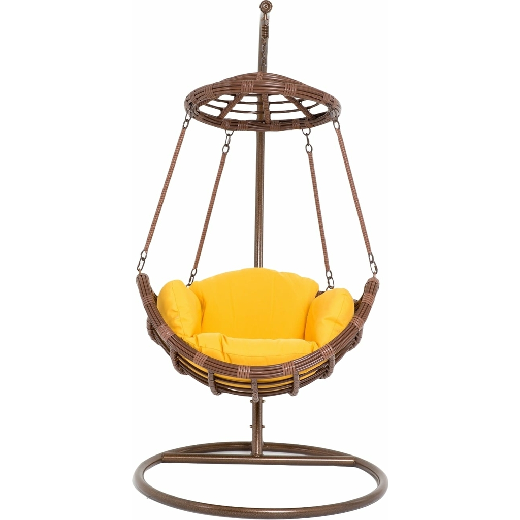 Подвесное кресло Vinotti коричневый каркас, оранжевая подушка 44-004-18