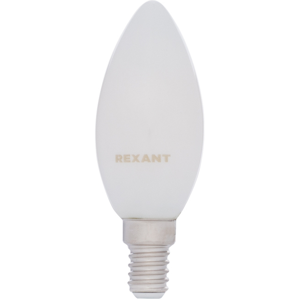 Филаментная лампа REXANT Свеча CN35 9.5 Вт 4000K E14 матовая колба 604-096