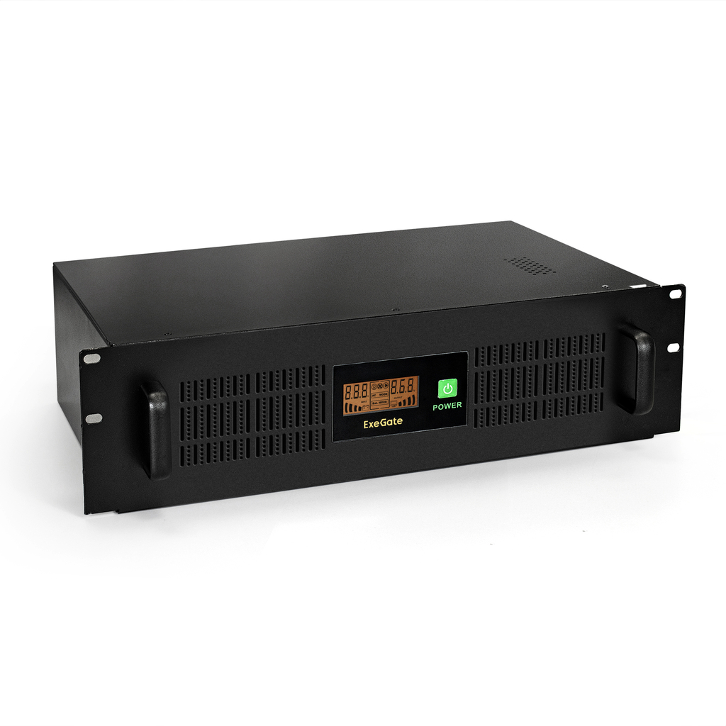 Источник бесперебойного питания ExeGate ServerRM. UNL-1500.LCD.AVR.EURO.RJ.USB.3U. 1500VA/900W.LCD.AVR.3евро.RJ45/11USB.3U. 270874