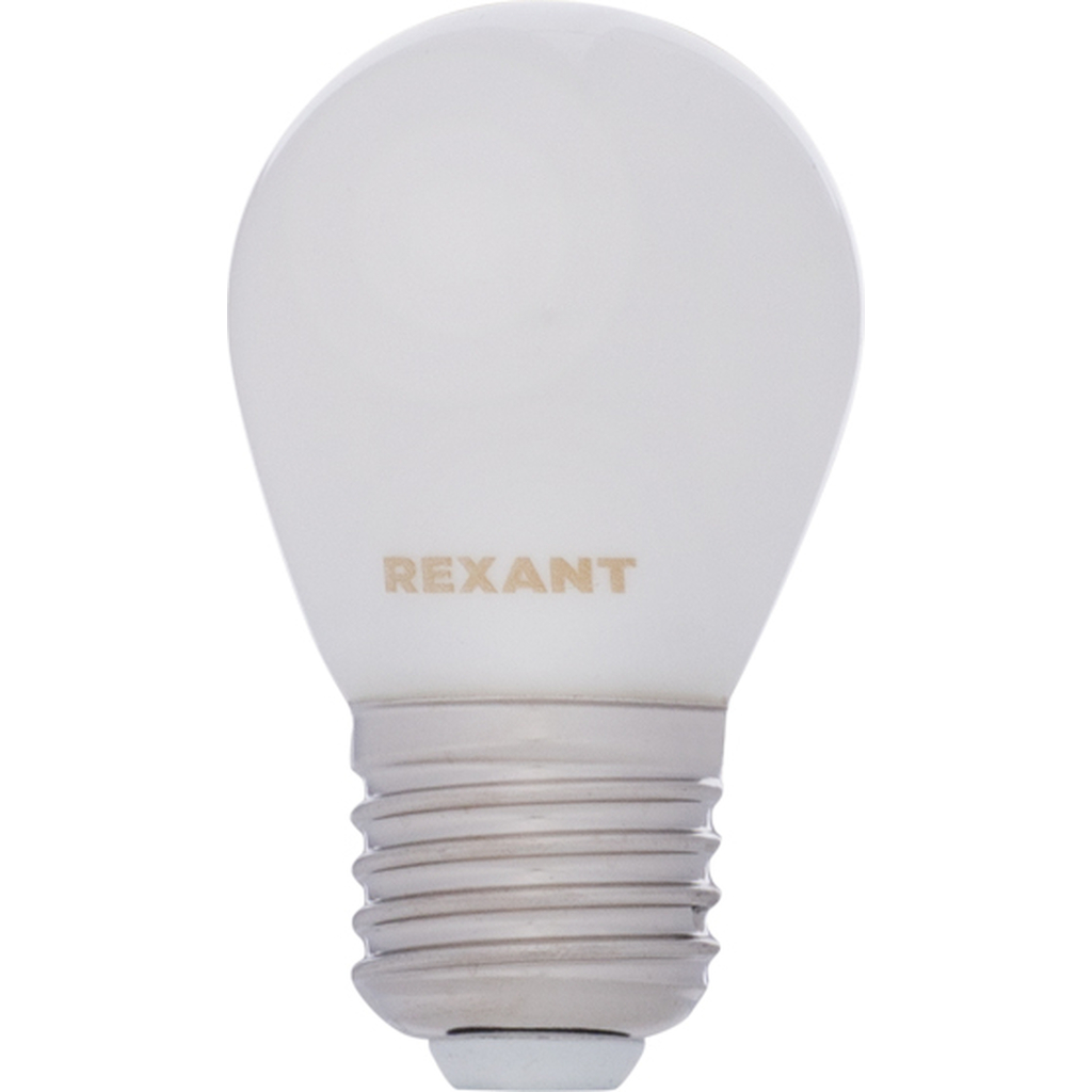 Филаментная лампа REXANT Шарик GL45 9.5 Вт 4000K E27 матовая колба 604-136