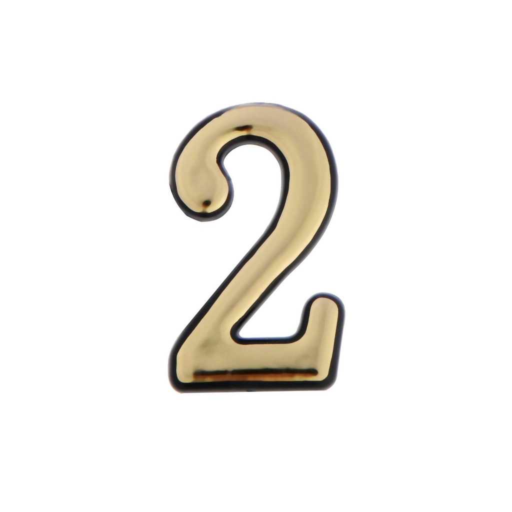 Дверная цифра TUNDRA "2" пластиковая, цвет золото, 1 шт. 5206102