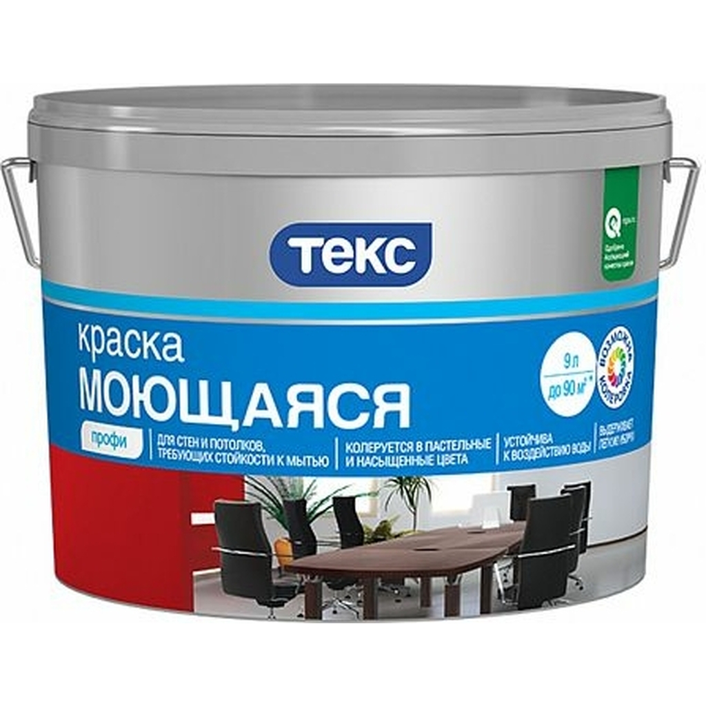 Водно-дисперсионная краска ТЕКС Профи (моющаяся; база D; 9 л) 53970