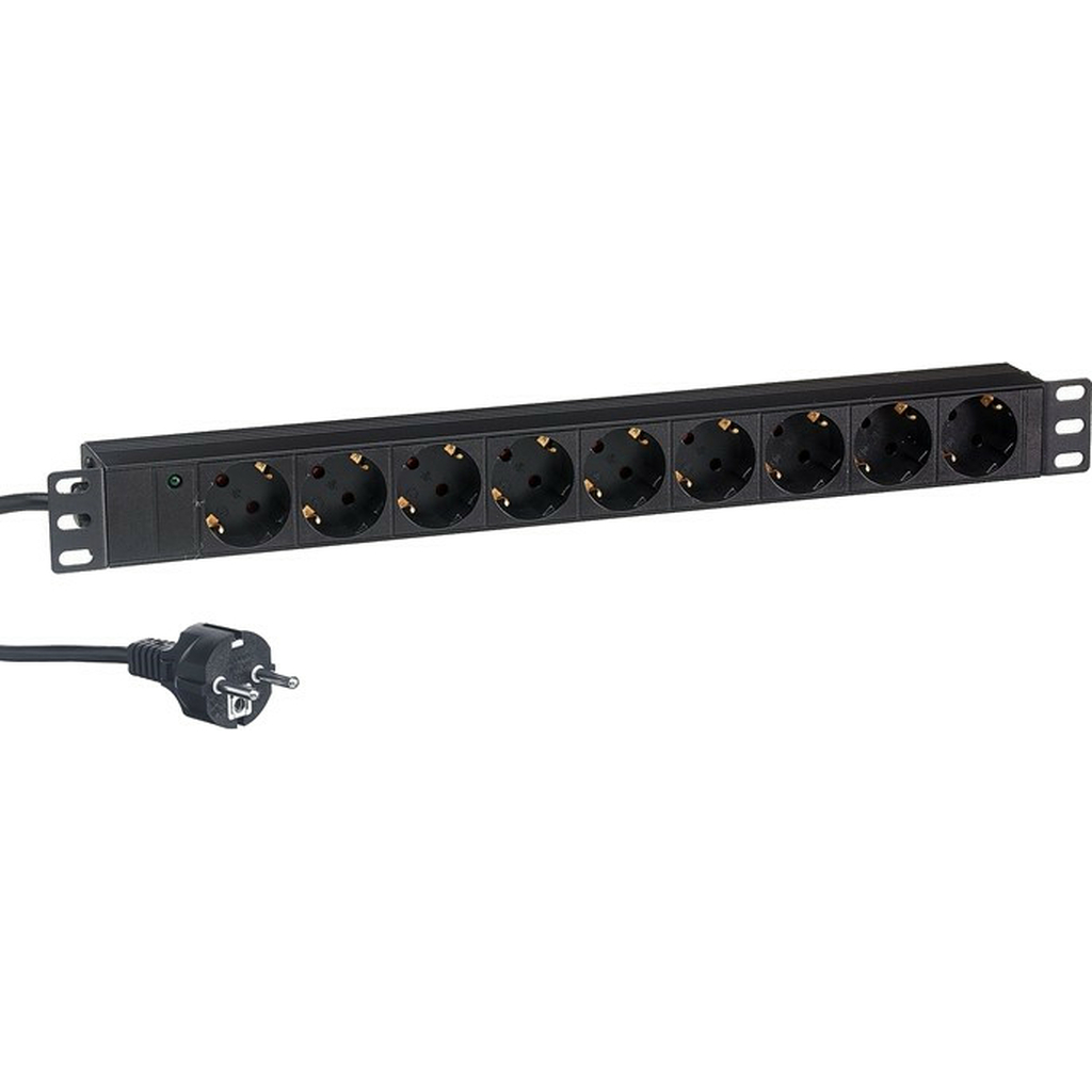 Блок розеток ExeGate ServerPro PDU-19H904 Al-9S-EU2.5CU, 19,1U,алюм, 9Schuko, евро, 2.5м 280850