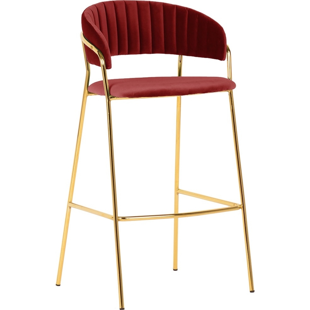 Полубарный стул BRADEX Turin винный, с золотыми ножками FR 0716
