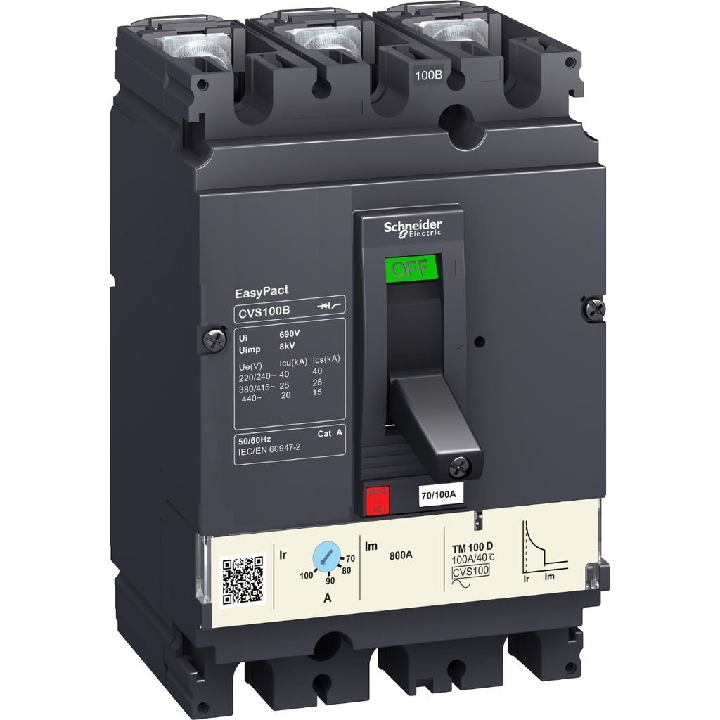 Автоматический выключатель Schneider Electric EasyPact CVS 100B 25kA 3P 100A SE LV510307