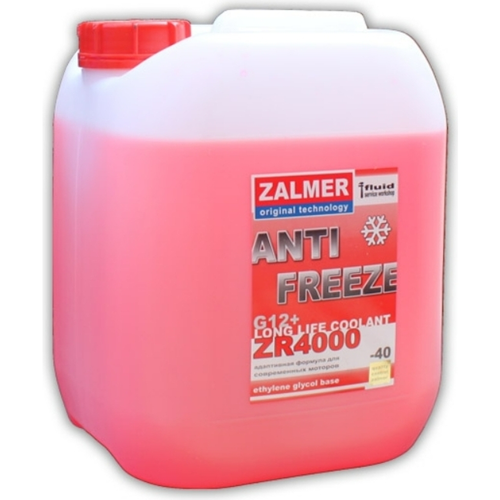 Антифриз ZALMER Antifreeze ZR4000 LLC G12+ красный -40С 10кг нетто ZR40R010