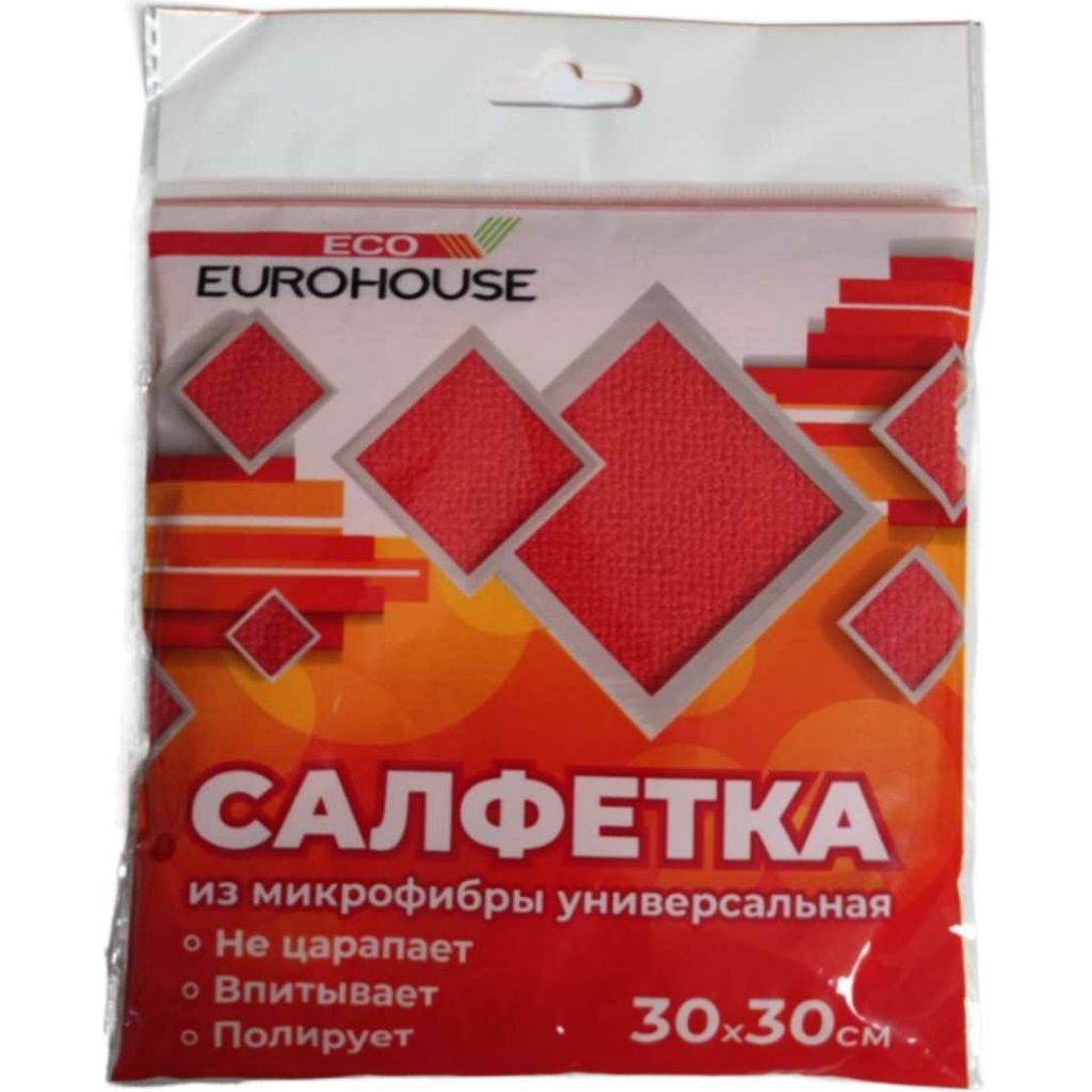 Салфетка из микрофибры универсальная EUROHOUSE 30х30 см 13107