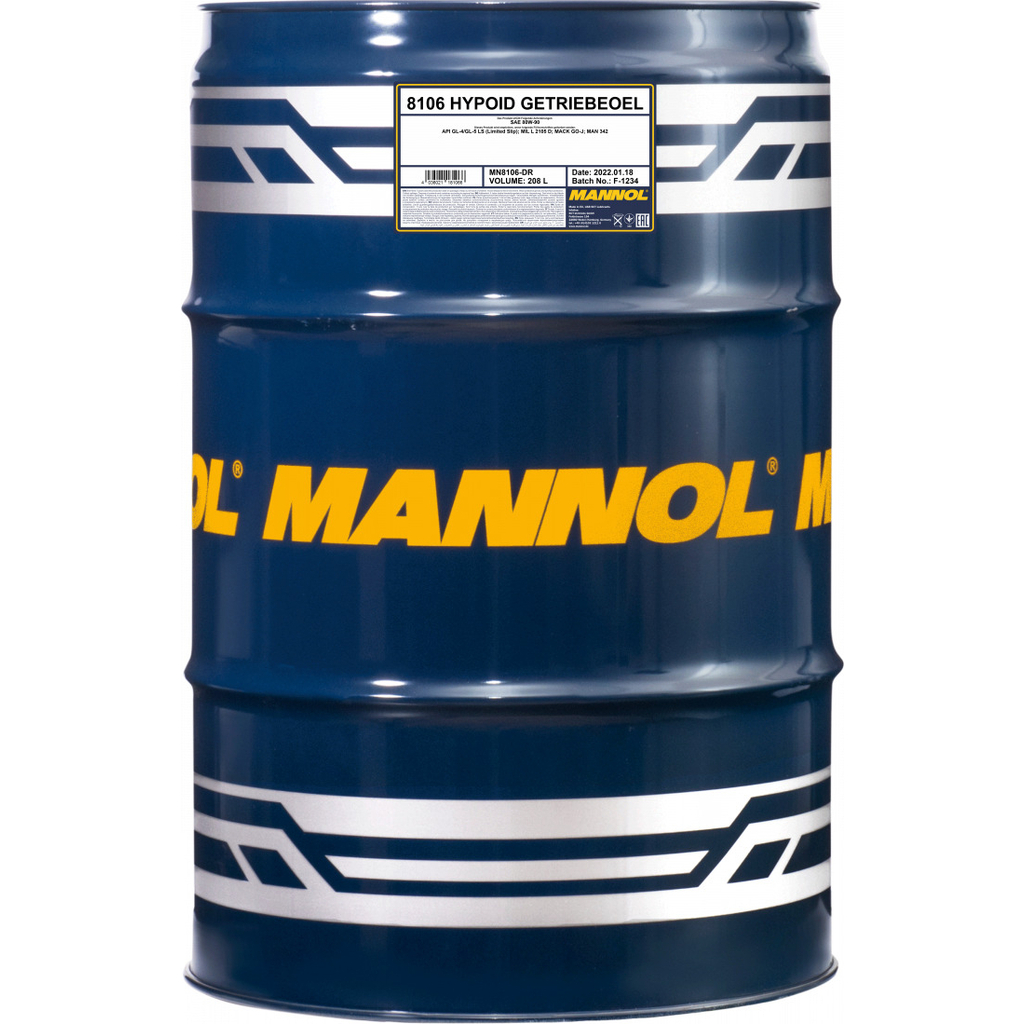 Трансмиссионное масло MANNOL HYPOID GETRIEBEOEL 80W-90, 208 л 1311