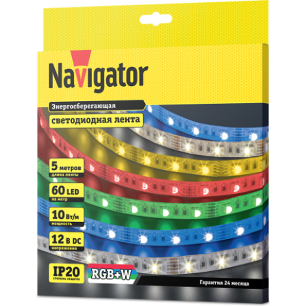 Светодиодная лента Navigator NLS-5050RGBW60-10-IP20-12V 14467