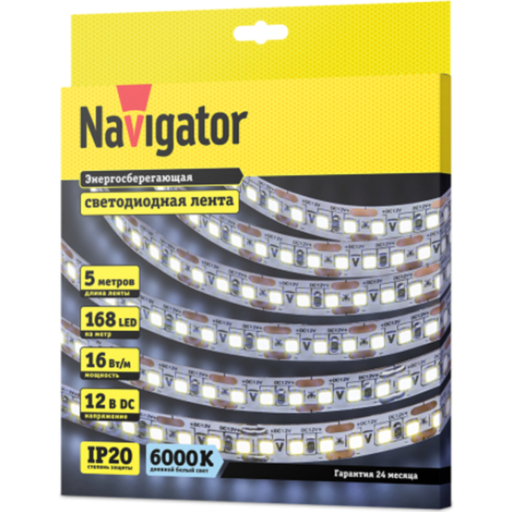 Светодиодная лента Navigator NLS-2835CW168-16-IP20-12V 14455