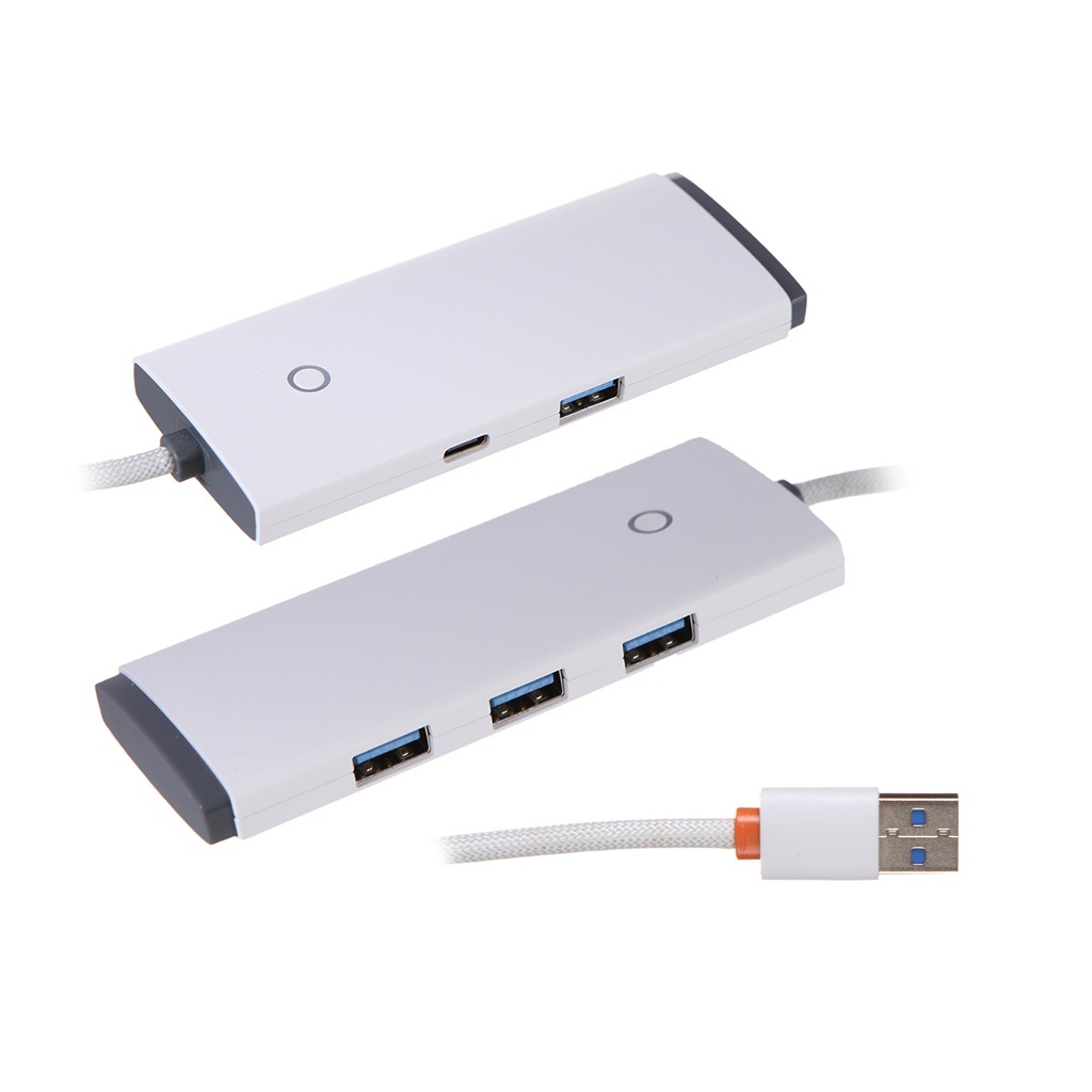 Хаб USB Baseus Lite Series 4-Port USB-A HUB USB-A - 3xUSB 3.0 25cm White WKQX030002