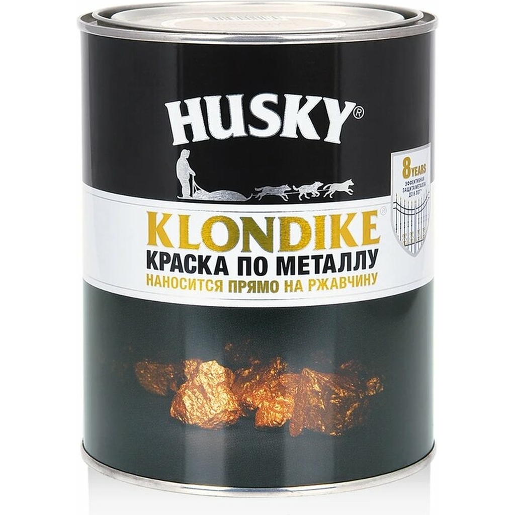 Краска по металлу с молотковым эффектом HUSKY KLONDIKE (алюминий; 0.9 л) 25617