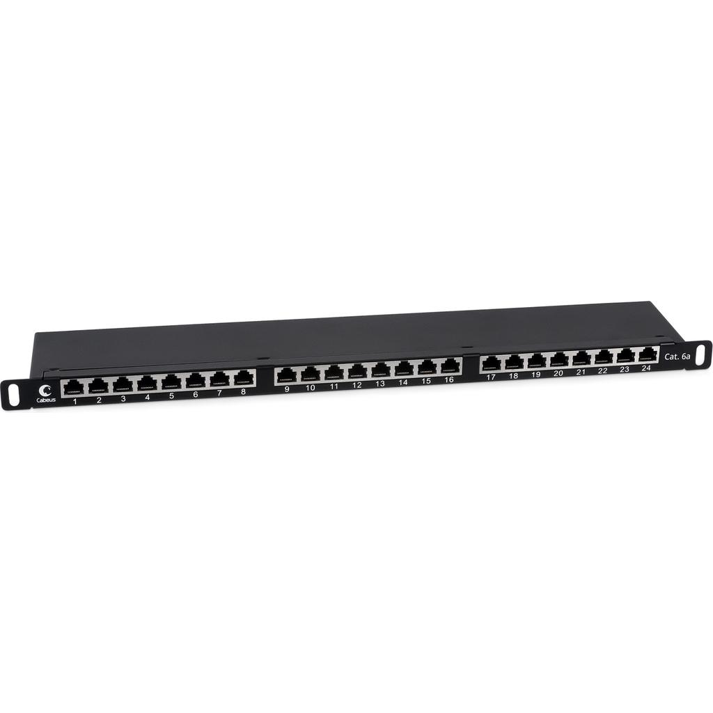 Патч-панель высокой плотности Cabeus 19" (0,5U), 24 порта RJ-45 PLHD-24-Cat.6a-SH-Dual-0,5U