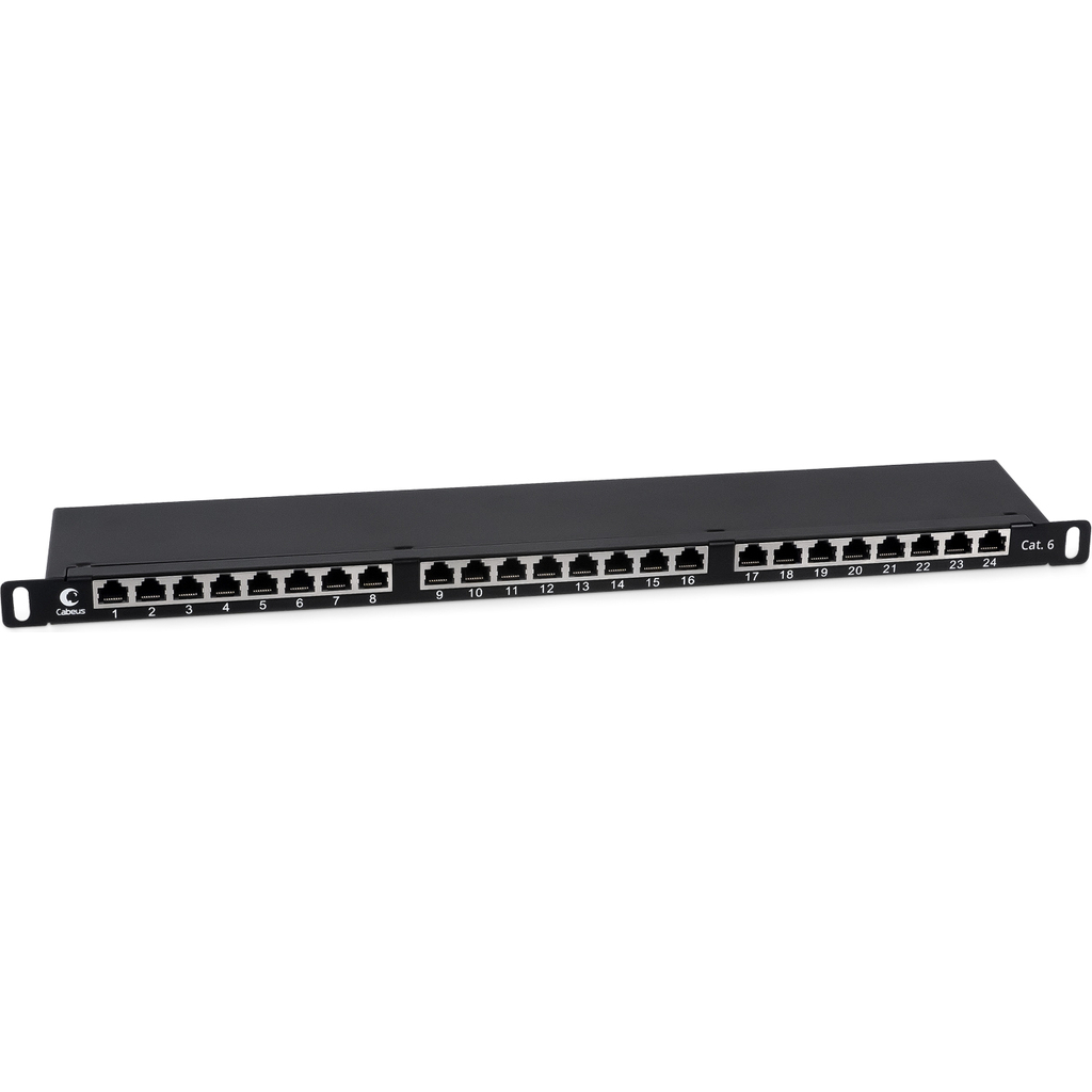 Патч-панель высокой плотности Cabeus 19" (0,5U), 24 порта RJ-45 PLHD-24-Cat.6-SH-Dual-0,5U