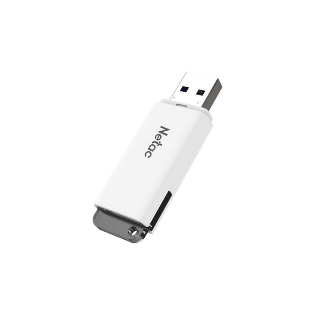 Флеш диск Netac 128Gb U185 USB Type-A, plastic case, white (NT03U185N-128G-30WH)