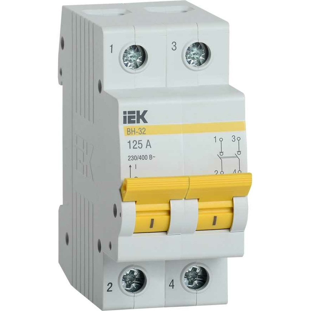 Выключатель нагрузки (мини-рубильник) IEK ВН-32 2Р 125А MNV10-2-125