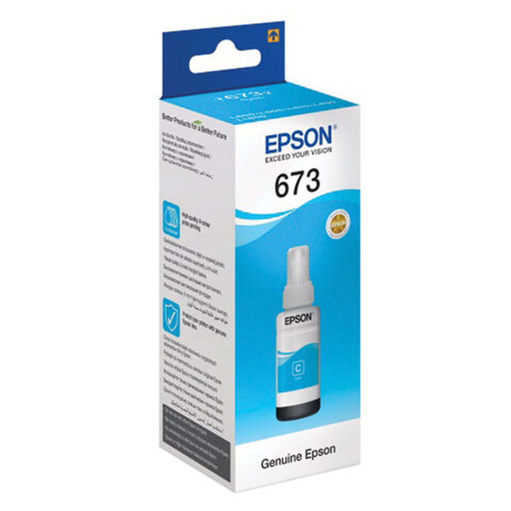 Чернила EPSON (C13T67324A/298) для СНПЧ Epson L800/L805/L810/L850/L1800, голубые, оригинальные