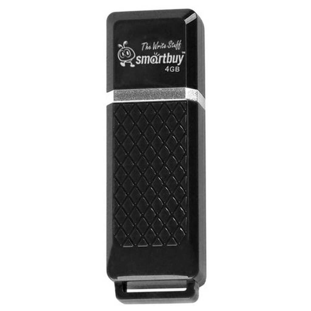 Флеш-диск 4GB, SMARTBUY Quartz, USB 2.0, черный, SB4GBQZ-K