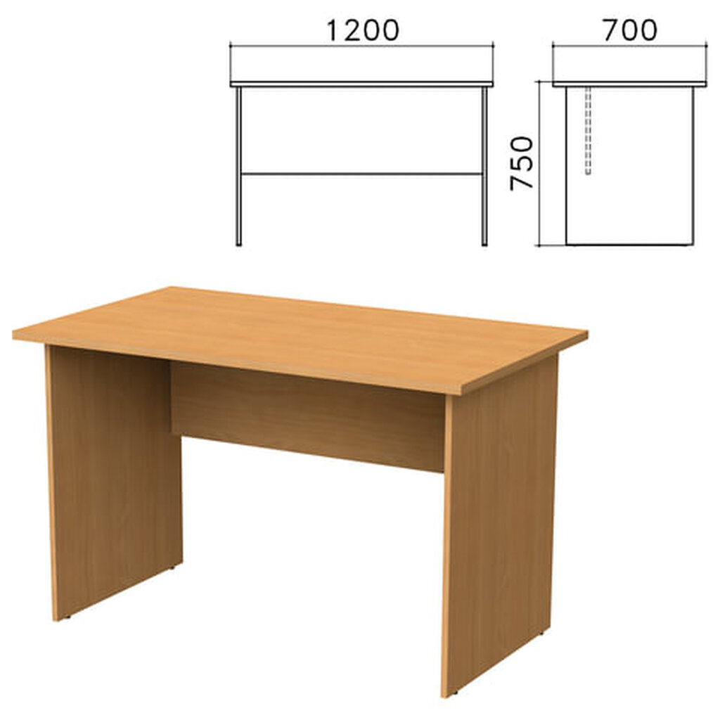 Стол письменный "Монолит", 1200х700х750 мм, цвет бук бавария, СМ1.1 MONOLITH