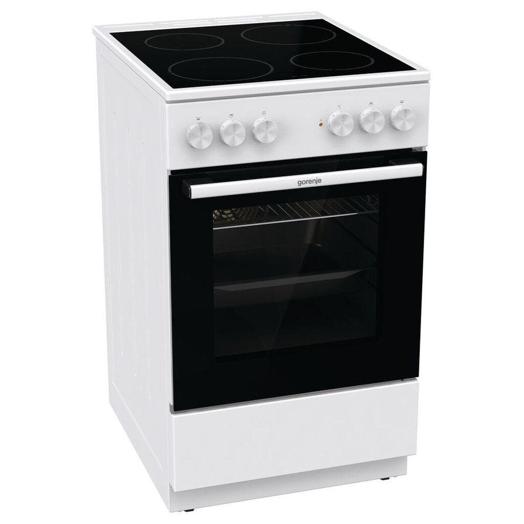 Электрическая плита Gorenje GEC5A41WG,  стеклокерамика,  белый/черный 740526