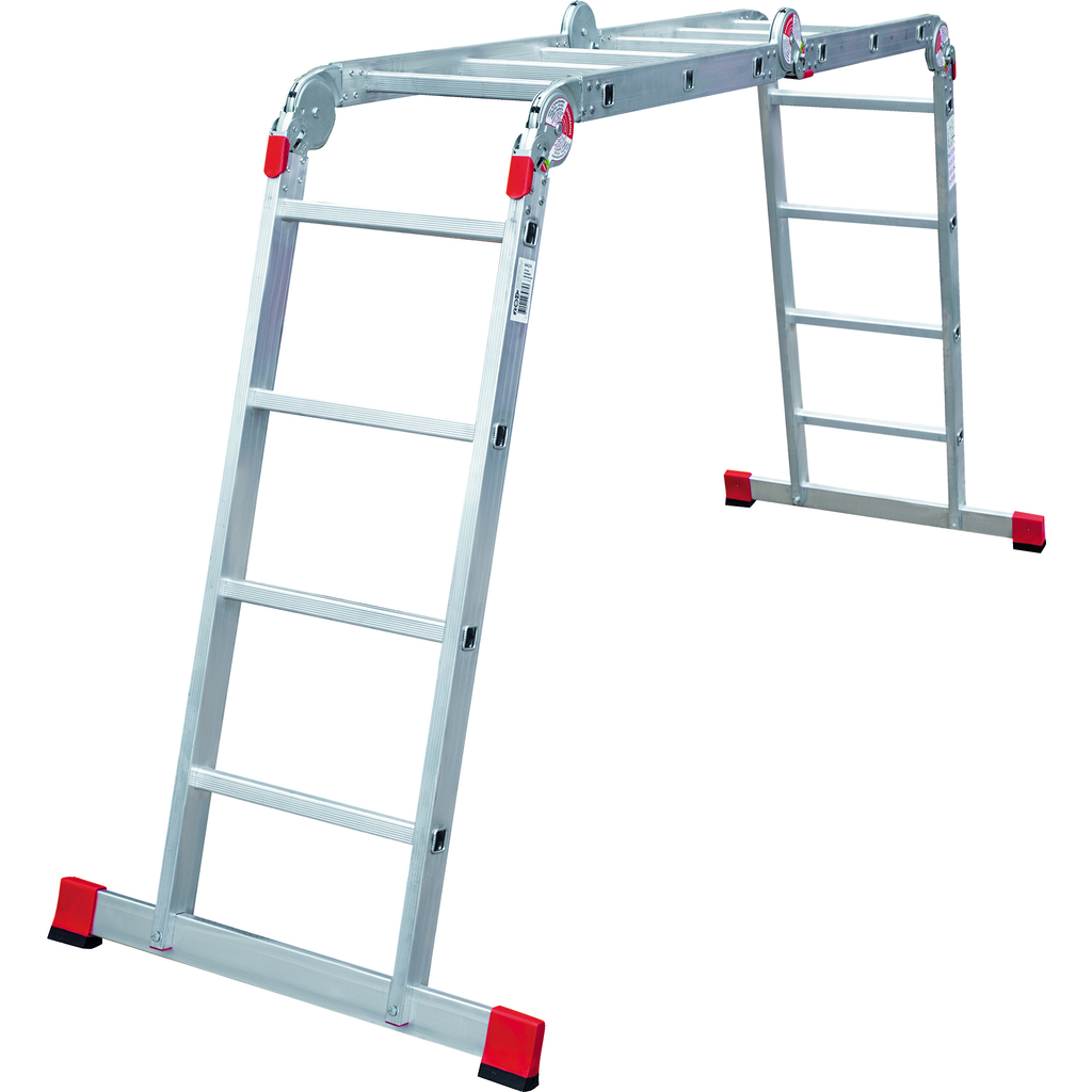 Профессиональная алюминиевая лестница-трансформер Новая Высота NV3320 2x3+2x4 ширина 400 мм 3320234