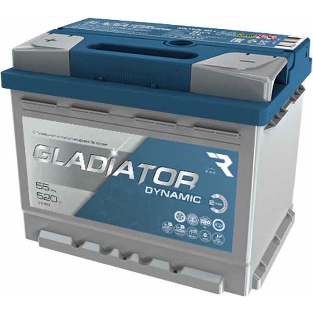 Аккумуляторная батарея Gladiator 55 А/ч, прямая полярность, тип вывода конус GDY5510