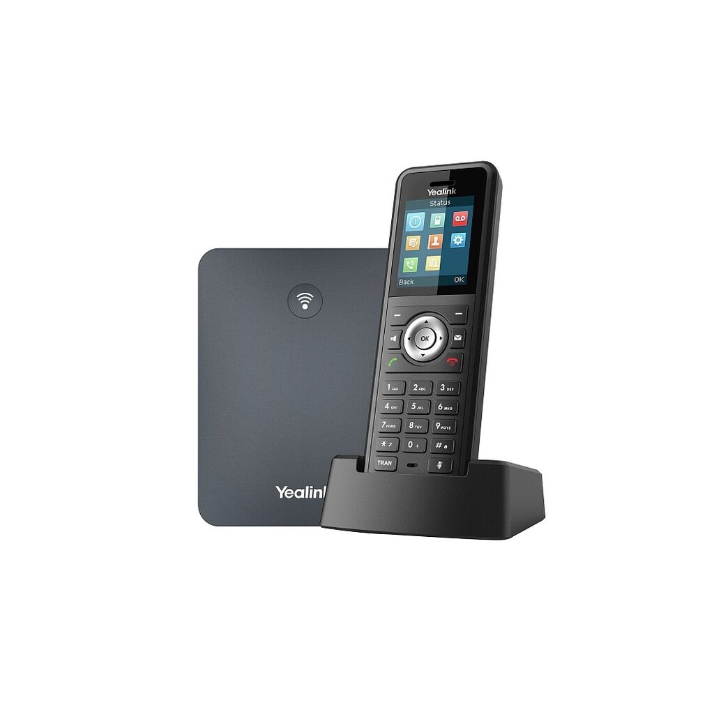 DECT-система Yealink W79P (база W70B+трубка W59R) до 10 SIP-аккаунтов, до 10 трубок на базу, до 20 одновременных вызовов